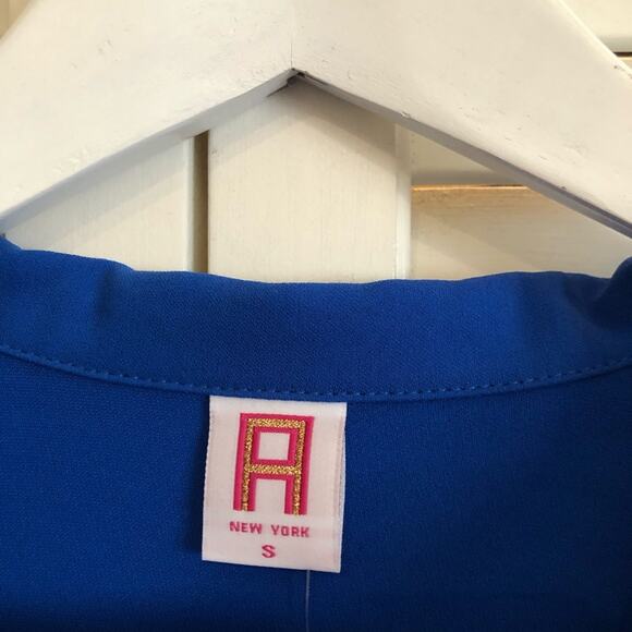 NWT Amanda Uprichard Cobalt Blue Collared Long Sleeve Sheath Dress - Picture 4 of 8